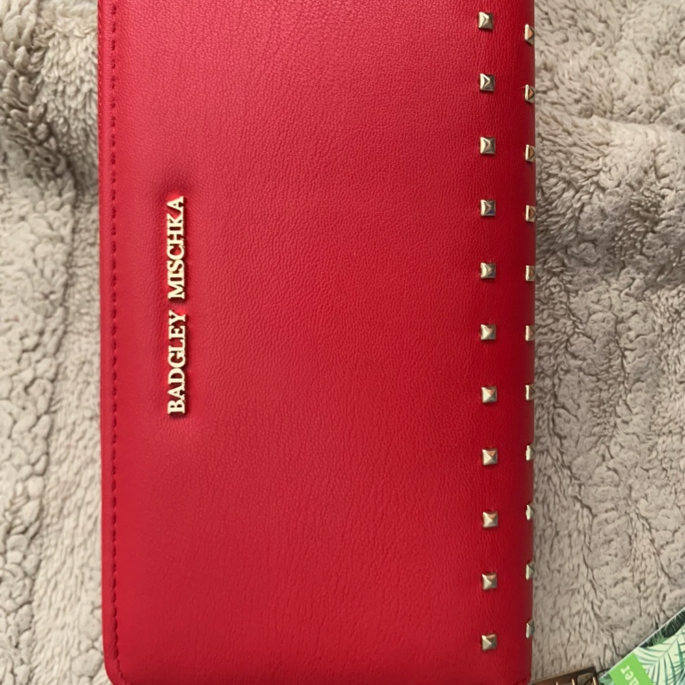 Badgley Mischka Scarlet Wallet with Gold Accents